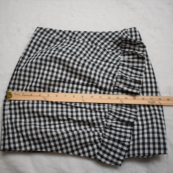 Lovers + Friends x REVOLVE Lisa Skirt Gingham Retro Ruffle Mini Cotton Sz S - Picture 14 of 14